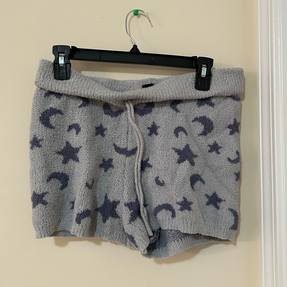 Moon and stars print pajama shorts